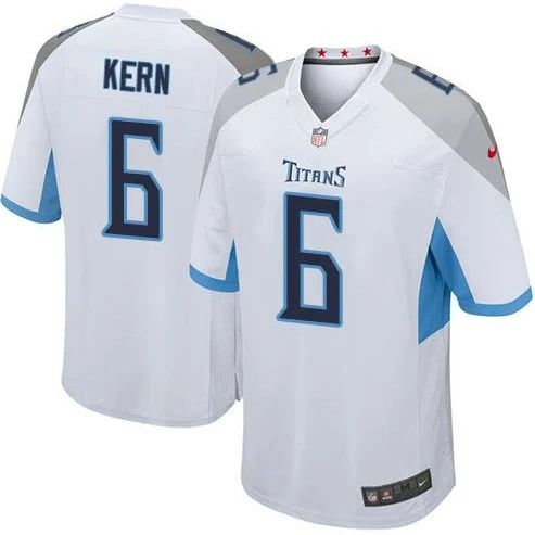 Men Tennessee Titans 6 Brett Kern Nike White Game NFL Jersey